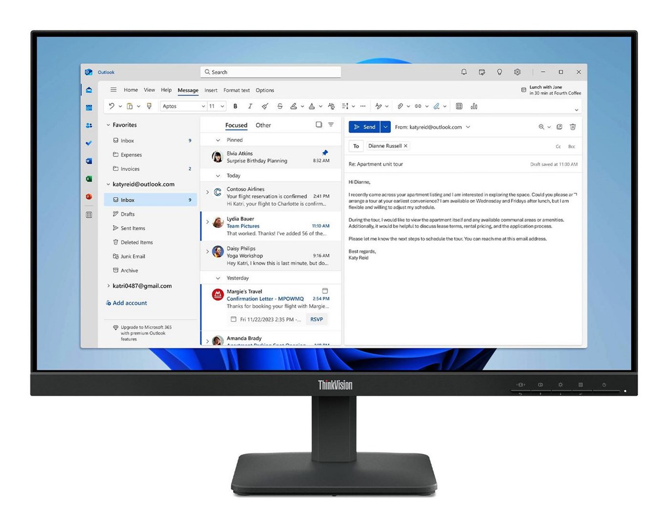 Lenovo ThinkVision S24-4e Monitor - Afbeelding 2