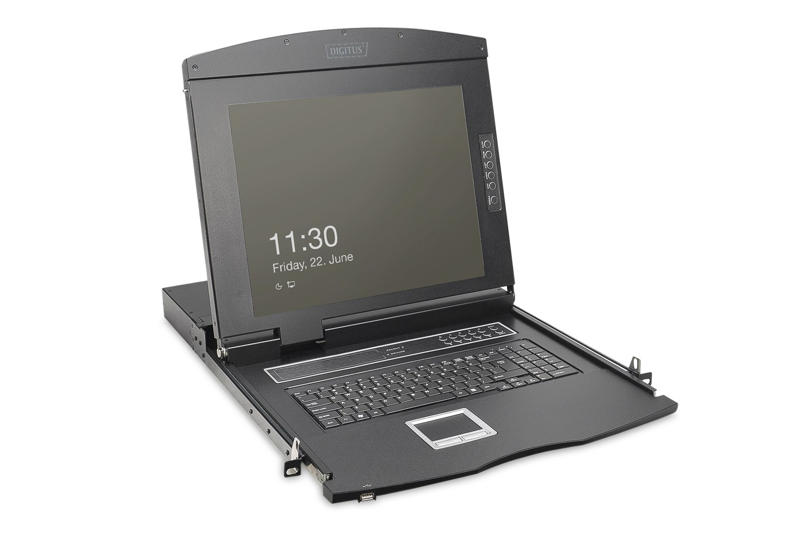 Digitus DS-72221-2GE rack console 48.3 cm (19") 1920 x 1080 pixels Black 1U - Afbeelding 2