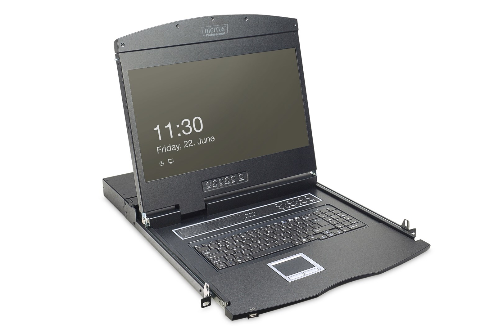 Digitus 19" LCD KVM Console, 8-Port Cat 5, german Keyboard - Afbeelding 2
