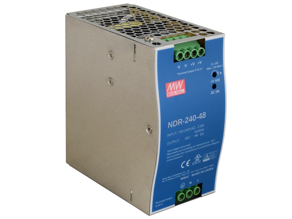 Voeding IMPULSOWY Voor SZYNĘ DIN MEAN WELL NDR-240-48 48V/240W/5A