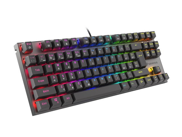GAMING KEYBOARD GENESIS THOR 303 TKL CZ/SK RGB BACKLIGHT MECHANICAL RED BLACK HOT SWAP