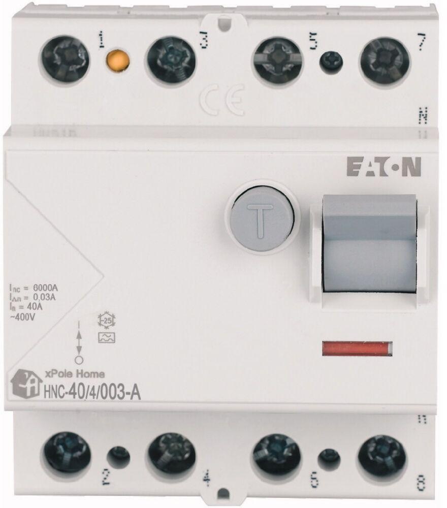 HNC-40/4/003-A 40A/ 30MA/A DIFFERENTIAL CIRCUIT BREAKER 40A 4P 4M 30MA A 6KA