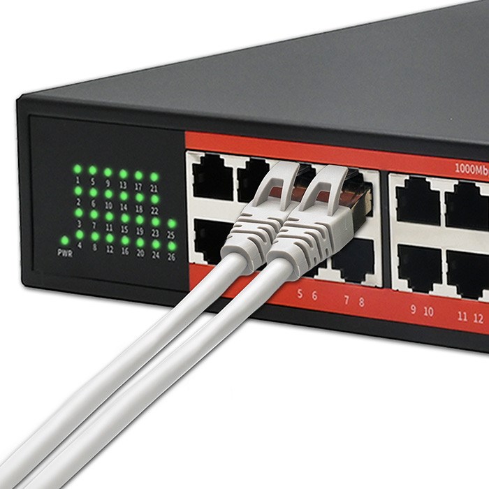 Qoltec Schakelaar sieciowy SWITCH Gigabit Ethernet | 24x RJ45 | 2x SFP | 1000 Mb/s - Afbeelding 5