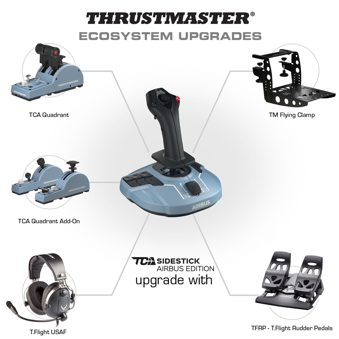 Thrustmaster TCA Sidestick Airbus edition Black, Blue USB Flightstick Analogue / Digital PC - Afbeelding 12