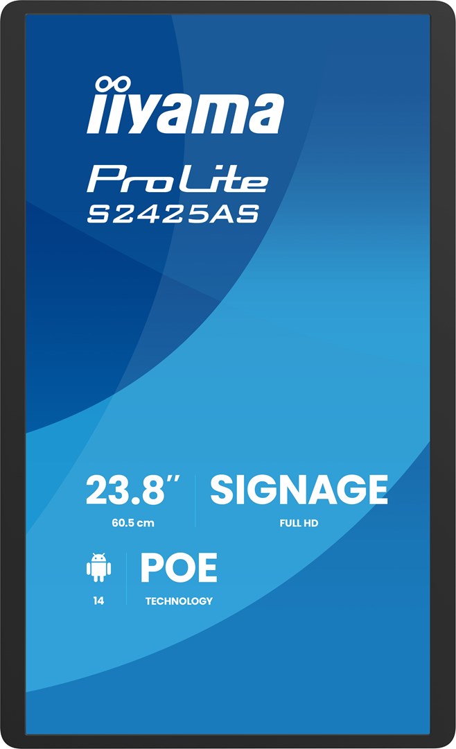 iiyama ProLite S2425AS-B1P Digital signage flat panel 60.5 cm (23.8") LCD Wi-Fi 500 cd/m² Full HD Black Built-in processor Android 24/7 - Afbeelding 3