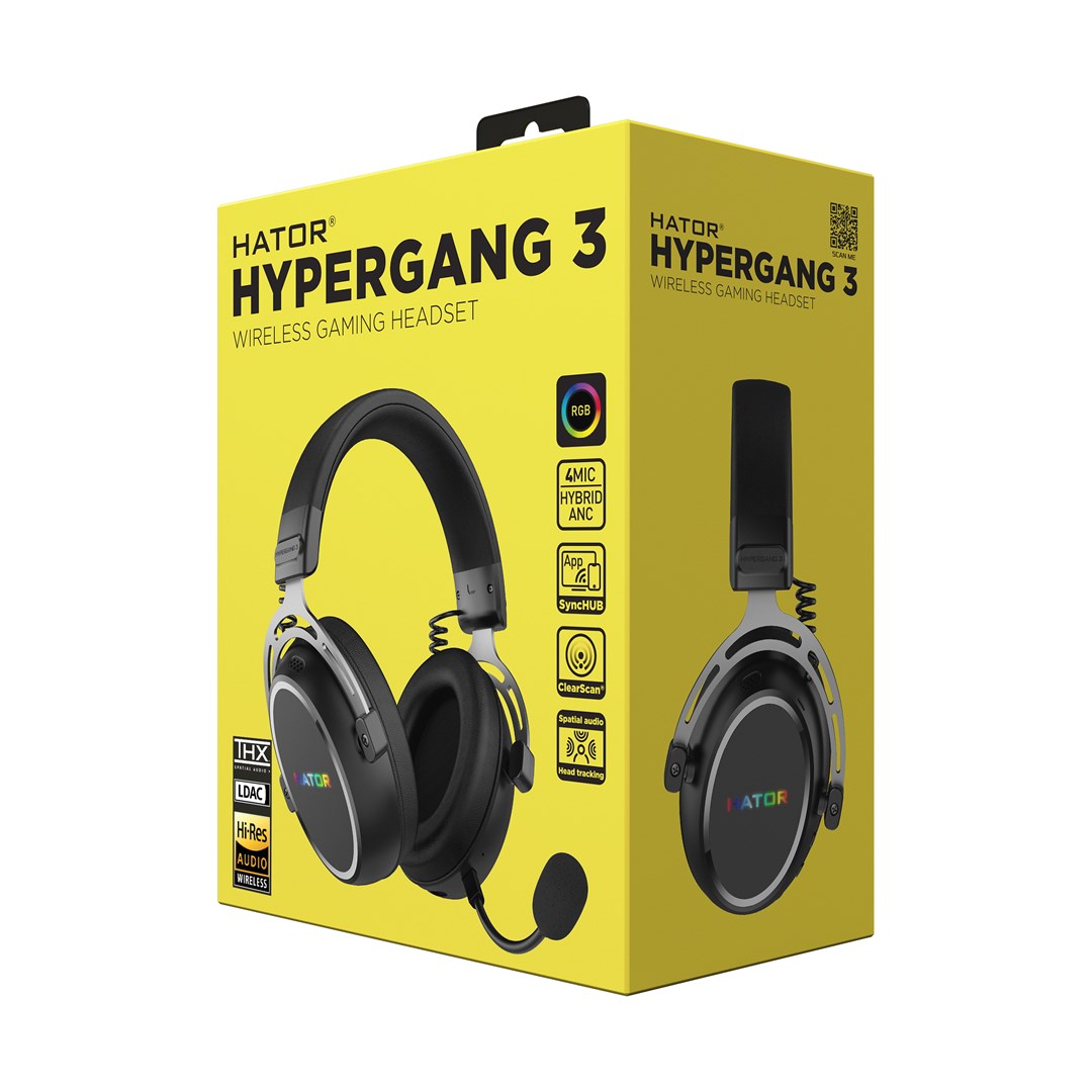 HATOR Hypergang 3 Wireless Headset Head-band Gaming USB Type-C / USB Type-A Bluetooth Black - Afbeelding 19