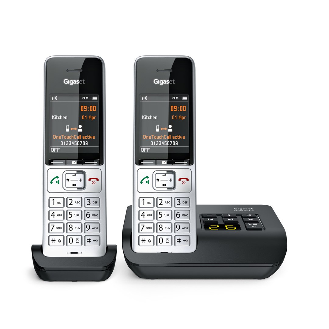 Gigaset COMFORT 500A duo Analog/DECT telephone Caller ID Black, Silver - Afbeelding 6