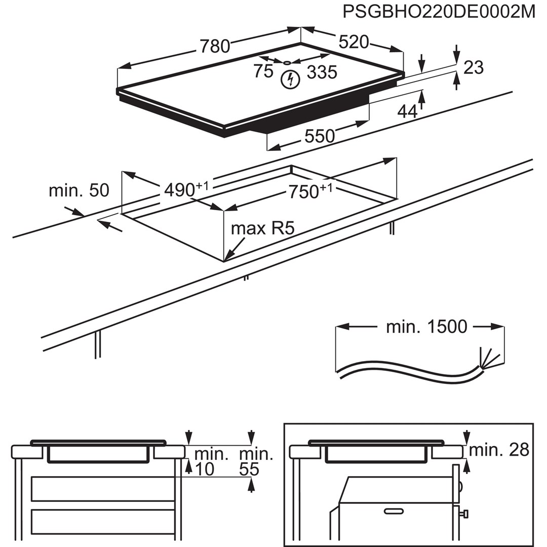 Electrolux Serie 700 EIS82453 Black Built-in 80 cm Zone induction hob 4 zone(s) - Afbeelding 5