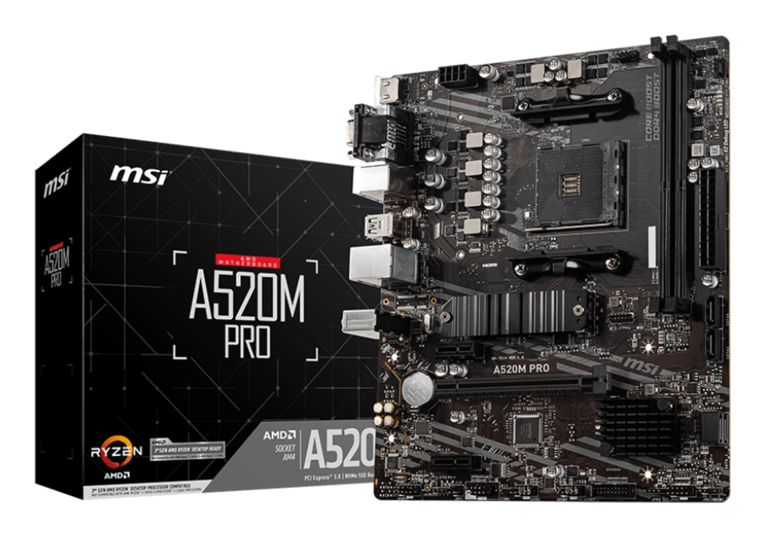 MSI A520M PRO motherboard AMD A520 Socket AM4 micro ATX - Afbeelding 7