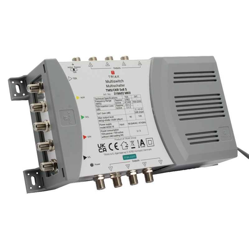 Triax 318602 satellite multiswitch 5 inputs 8 outputs - Afbeelding 4