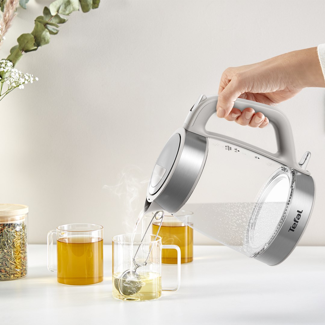 Tefal Glass Kettle KI605B30 electric kettle 1.7 L 2200 W Grey, Silver, Transparent - Afbeelding 8