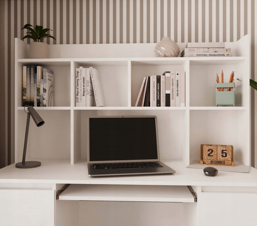 KUBA Desk Set + Extension Piece, White - Afbeelding 10