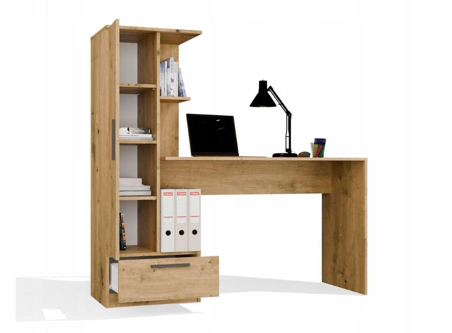 COSMO Oak Artisan Desk + Bookcase Set - Afbeelding 5