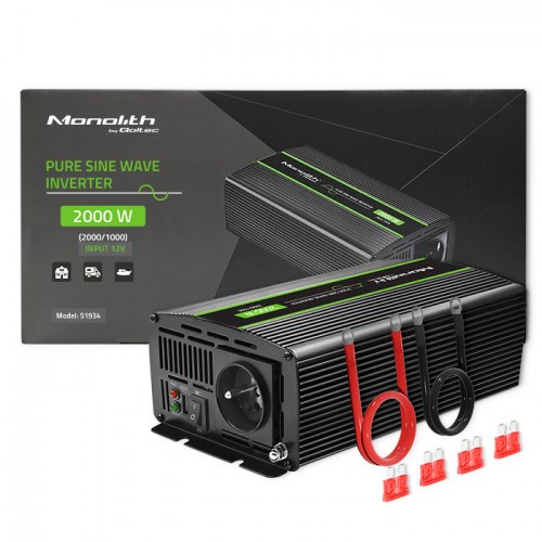 Qoltec Monolith power adapter/inverter Auto 2000 W Black - Afbeelding 9