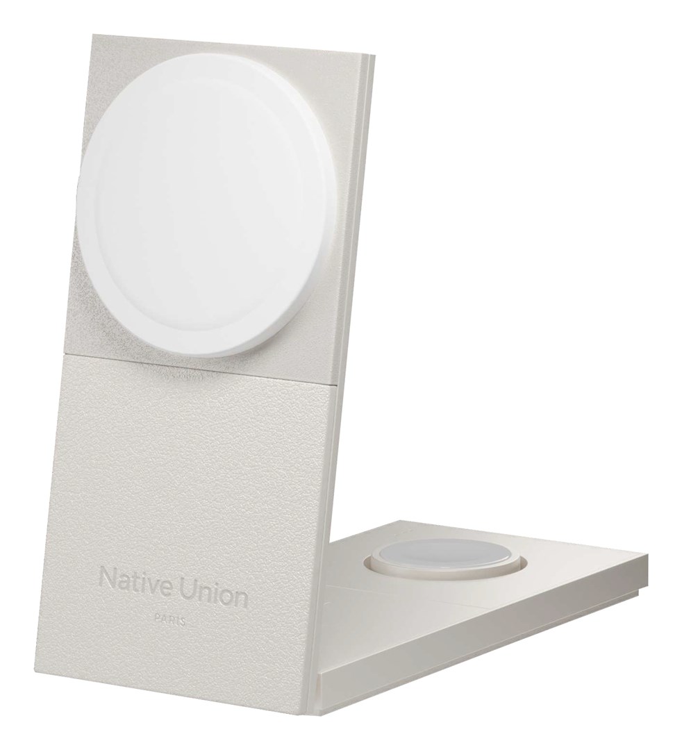 Native Union Rise 3-In-1 Qi2 Wireless Charger Intl Sandstone. Power Supply included