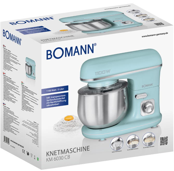 Bomann KM 6030 CB food processor 1100 W 5 L Mint colour - Afbeelding 8