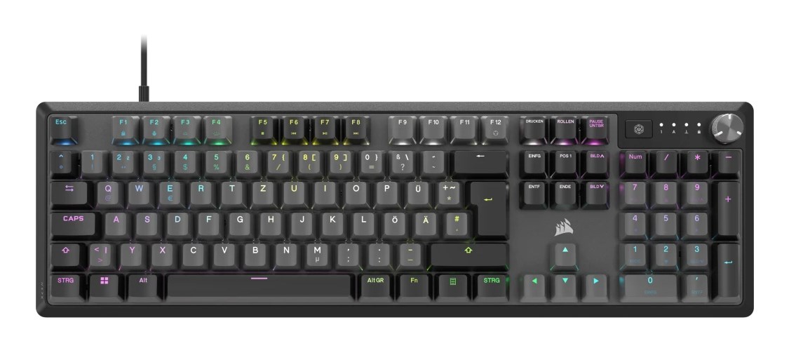 Corsair K70 CORE RGB keyboard Gaming USB QWERTZ German Grey