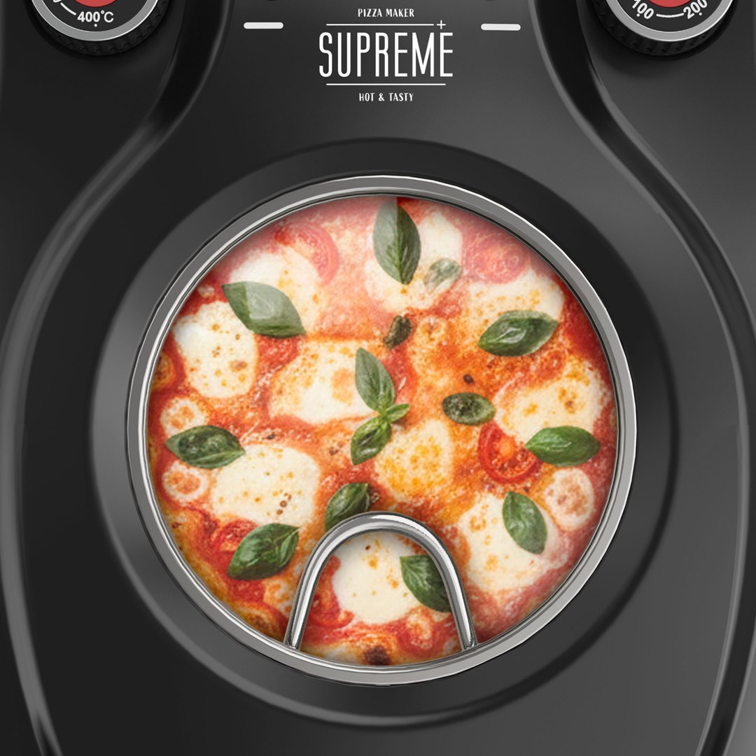 TEESA SUPREME pizza oven, 1200 W, 32 cm, window, removable stone - Afbeelding 8