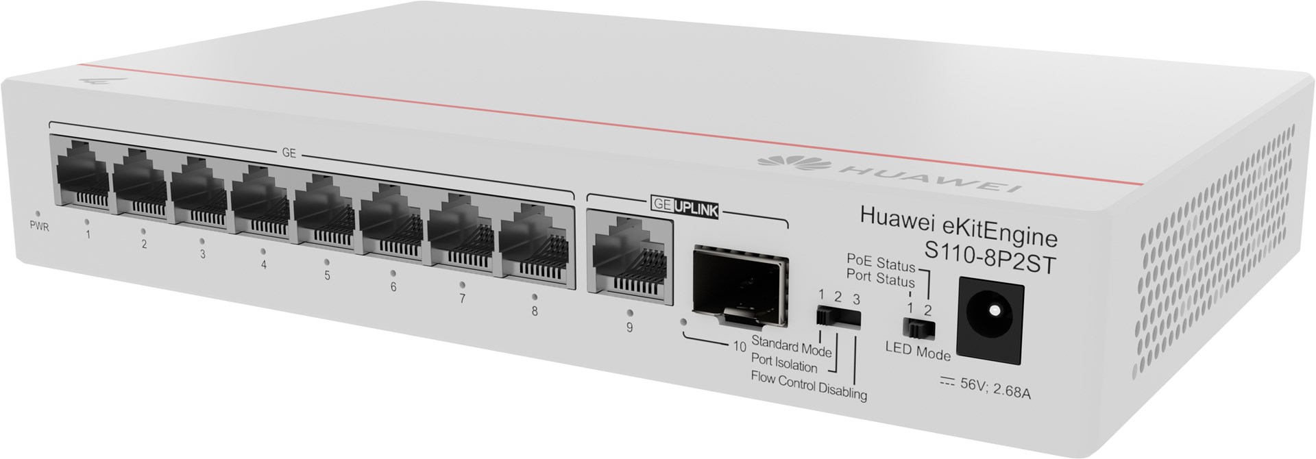 Huawei CloudEngine S110-8P2ST Power over Ethernet (PoE) Grey - Afbeelding 4