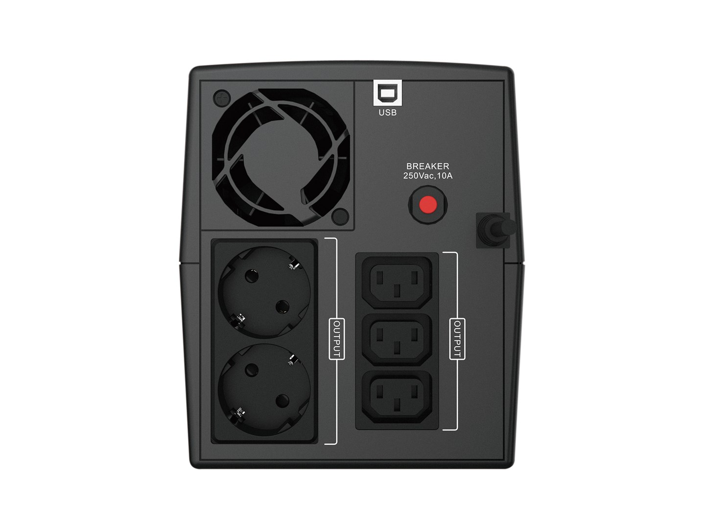 Conceptronic ZEUS 2200VA 1320W UPS, IEC + schuko socket - Afbeelding 6