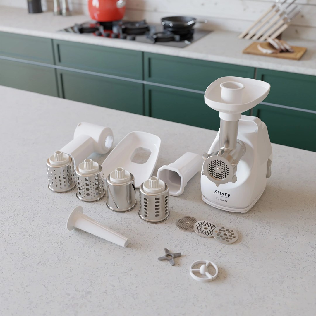 Mincer with shredder SMAPP 490.81 2200 W White - Afbeelding 6