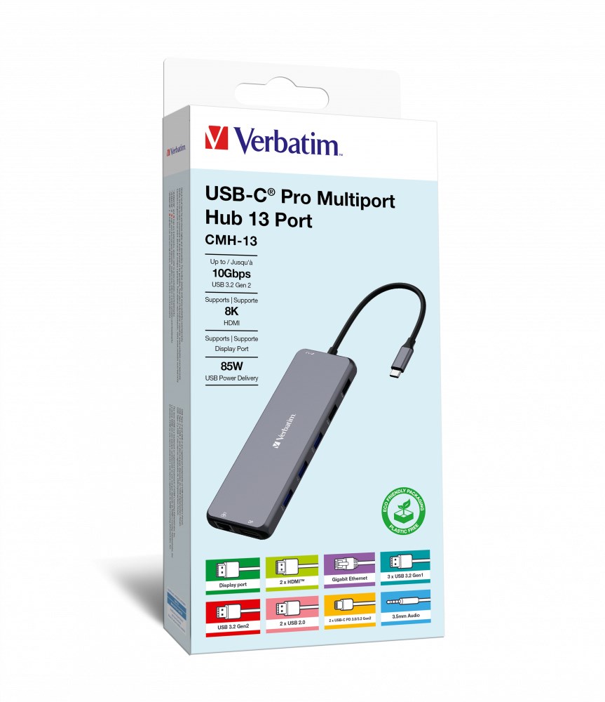 Verbatim CMH-13 USB Type-C 10000 Mbit/s Silver - Afbeelding 6