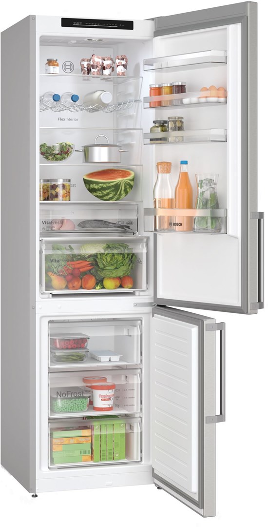 Bosch Serie 4 KGN39VIBT fridge-freezer Freestanding 363 L B Stainless steel - Afbeelding 2