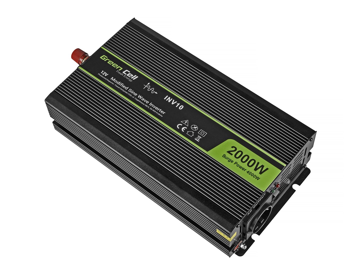 Green Cell INV10 power adapter/inverter Auto 2000 W Black - Afbeelding 2