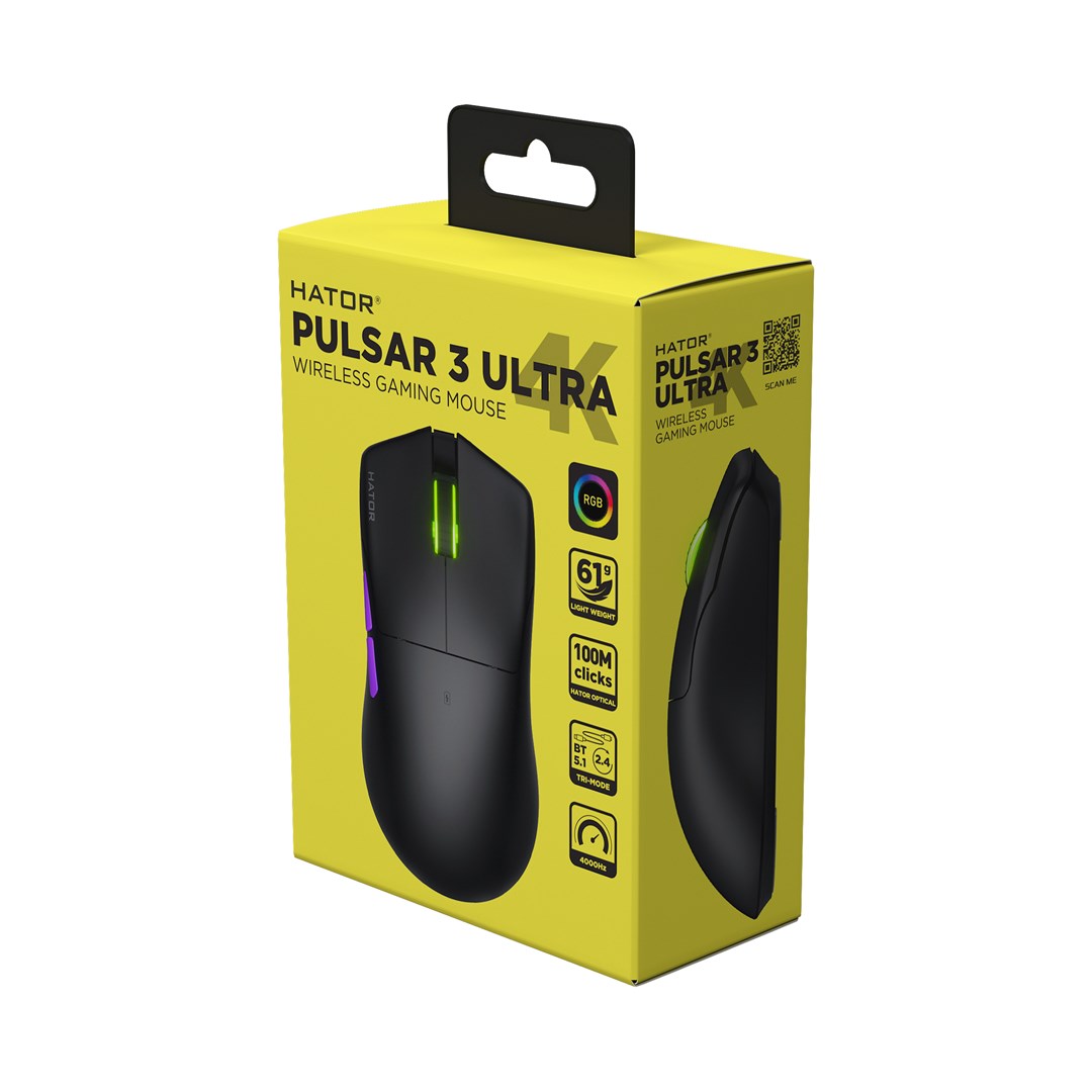 HATOR Pulsar 3 ULTRA 4K Wireless mouse Gaming Right-hand RF Wireless + Bluetooth + USB Type-A Optical 30000 DPI - Afbeelding 14