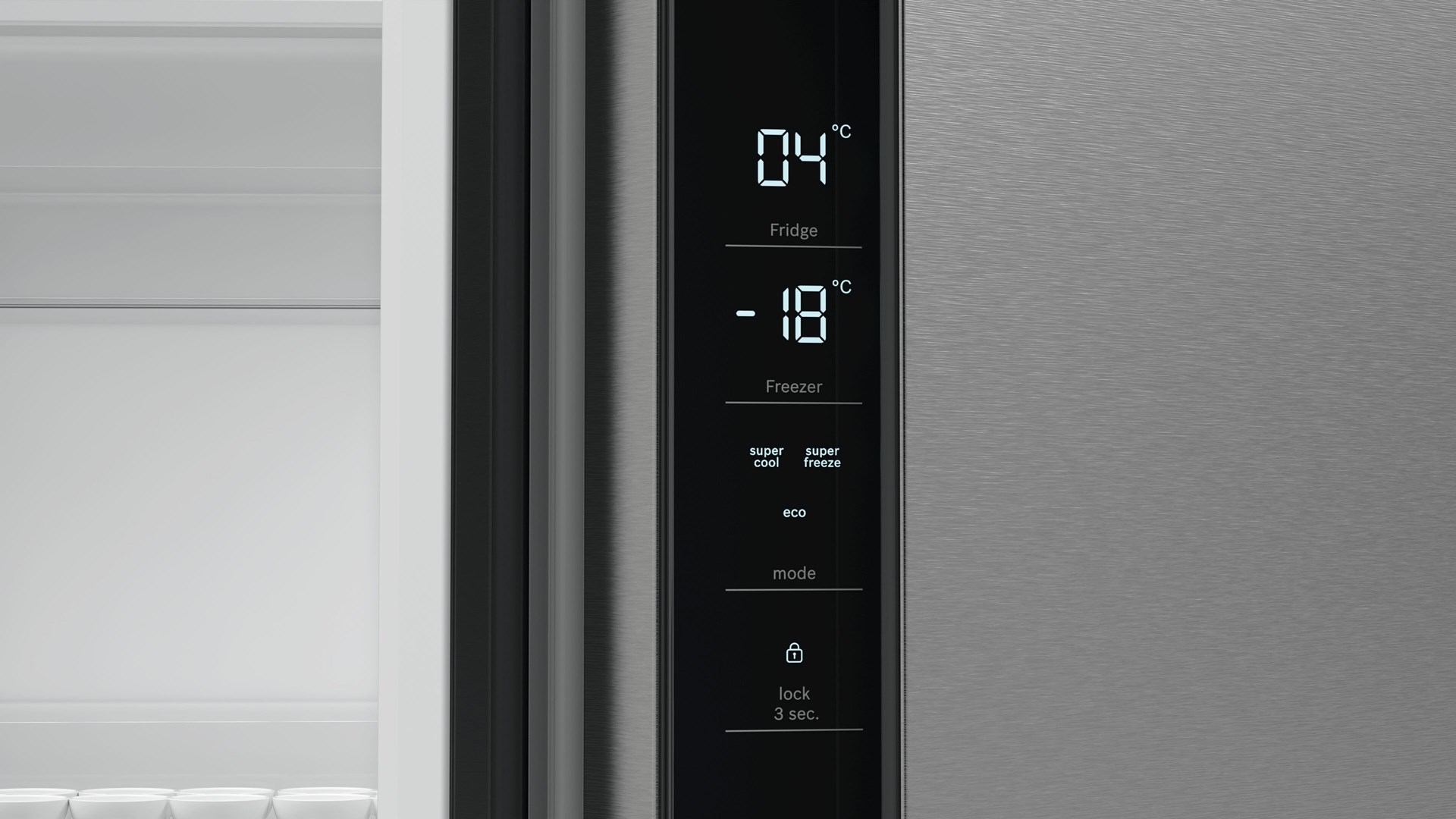 Bosch Serie 4 KFN96VPEA side-by-side refrigerator Freestanding 605 L E Stainless steel - Afbeelding 3