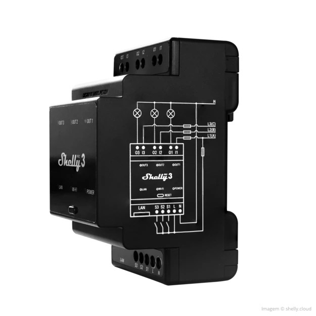 Shelly Pro 3 electrical relay Black - Afbeelding 3
