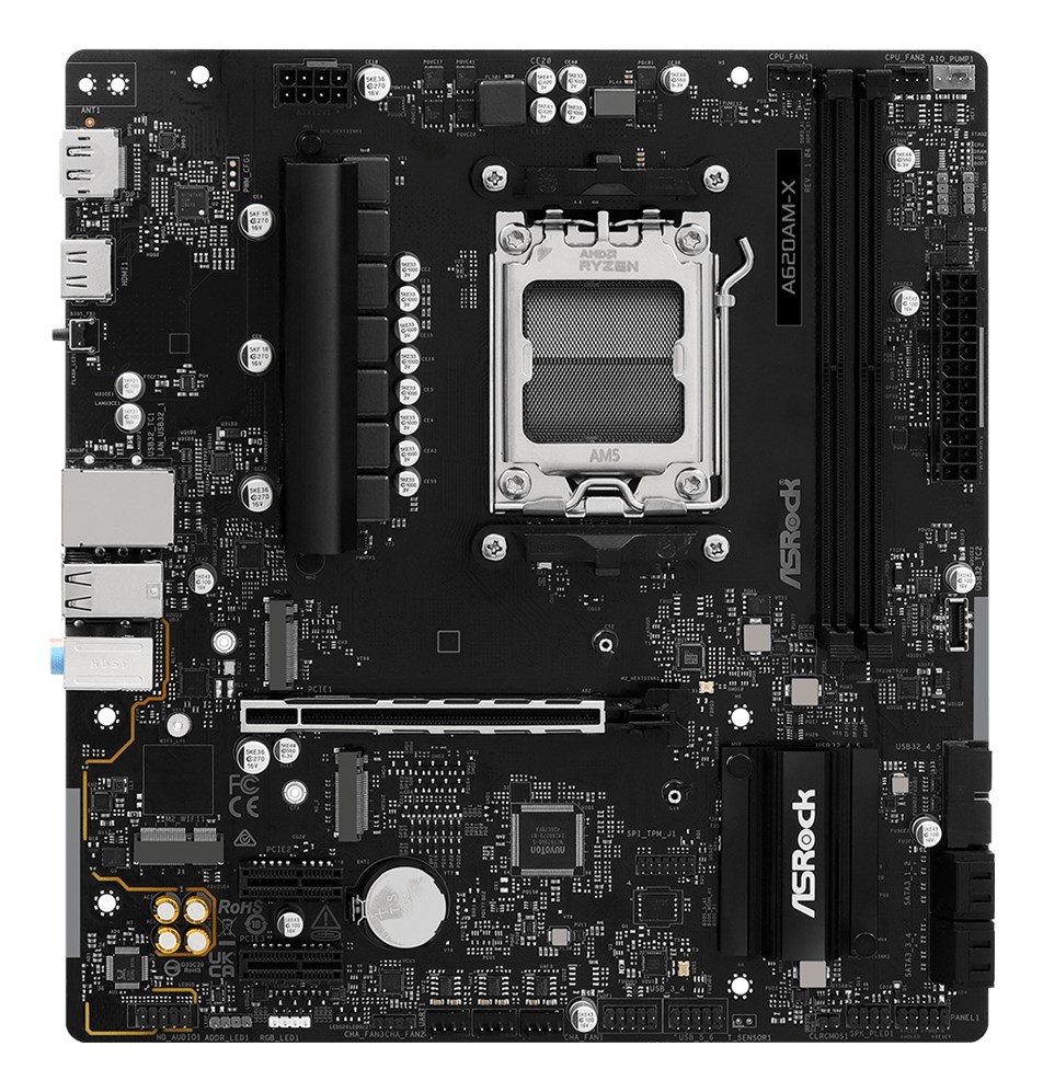 Asrock A620AM-X motherboard AMD A620 Socket AM5 micro ATX - Afbeelding 2