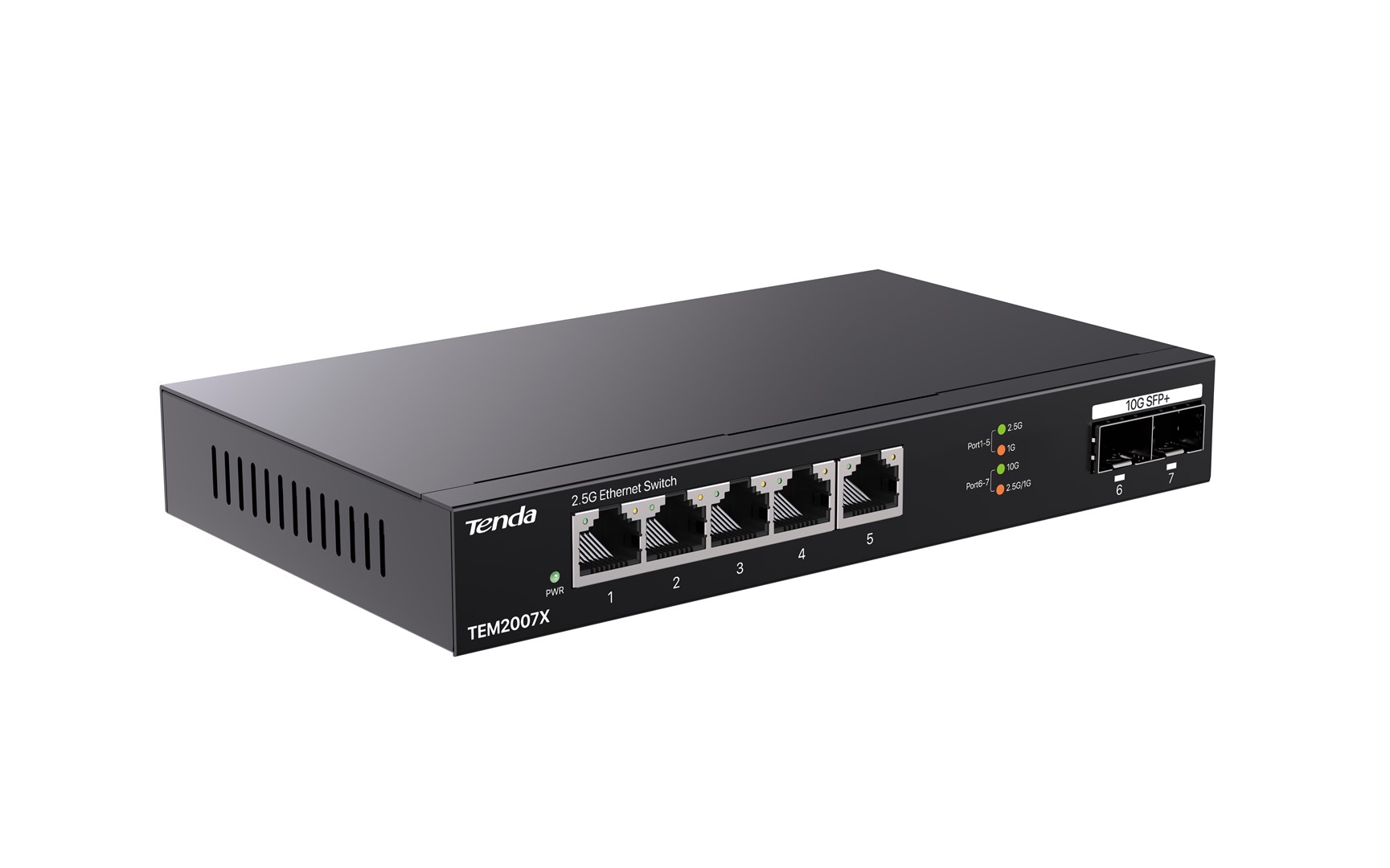 Tenda TEM2007X network switch 2.5G Ethernet (100/1000/2500) Desktop Black - Afbeelding 5