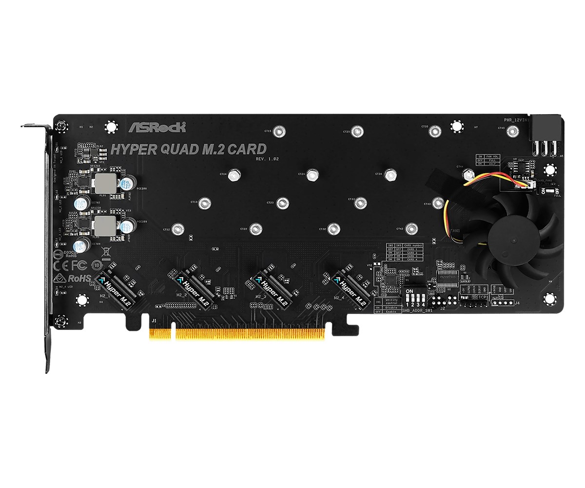 Asrock Hyper Quad M.2 interface cards/adapter Internal - Afbeelding 5