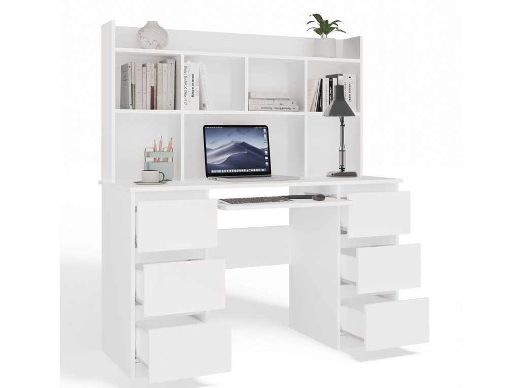 KUBA Desk Set + Extension Piece, White - Afbeelding 6