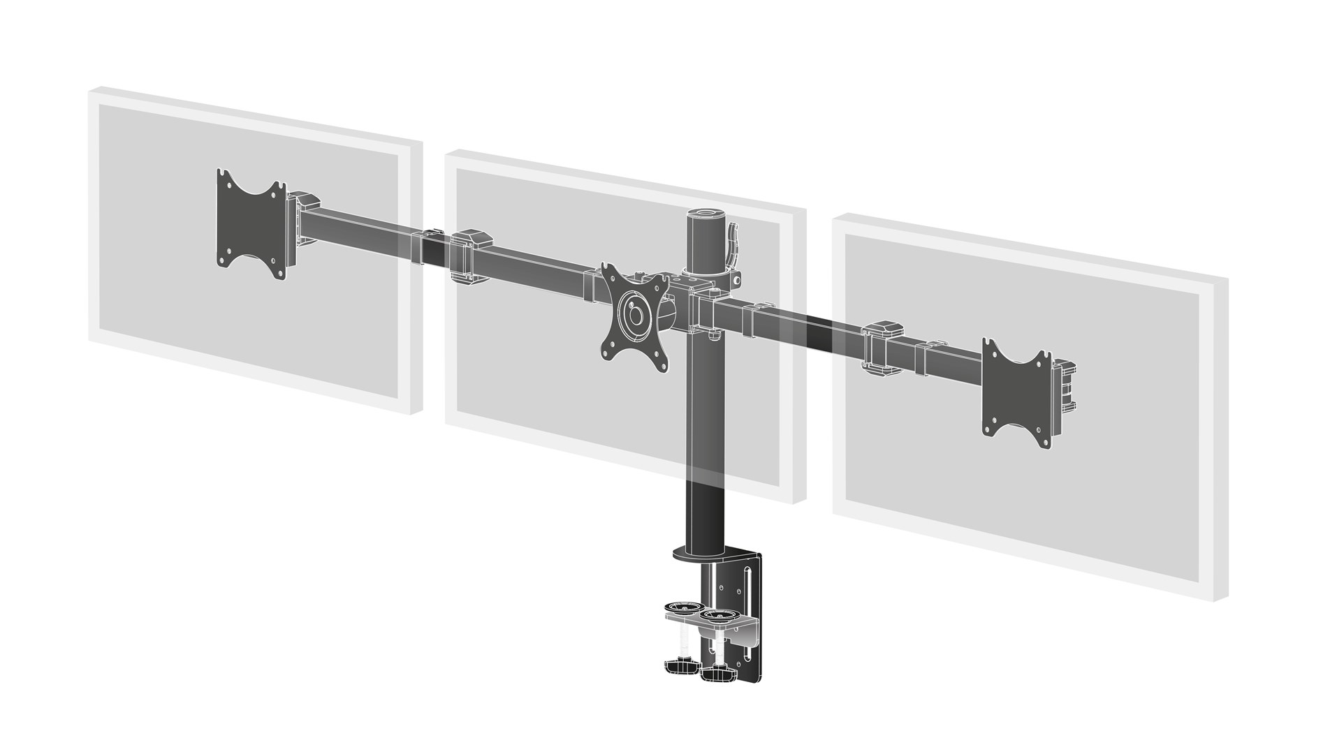 iiyama Desk Mount 68.6 cm (27") Black - Afbeelding 8