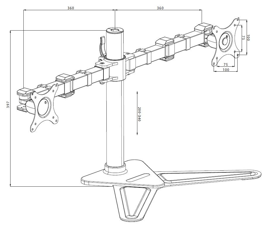 iiyama DS1002D-B1 monitor mount / stand 81.3 cm (32") Desk Black - Afbeelding 18