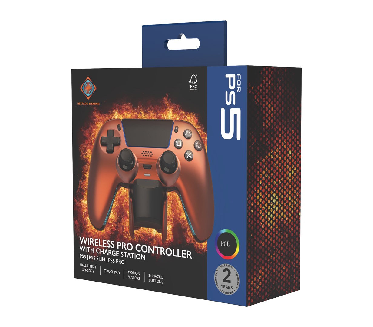Deltaco Gaming GAM-199-ORANGECOPPER Gaming Controller Orange, Bronze Bluetooth/USB Gamepad PlayStation 5, PC, Android, iOS - Afbeelding 7