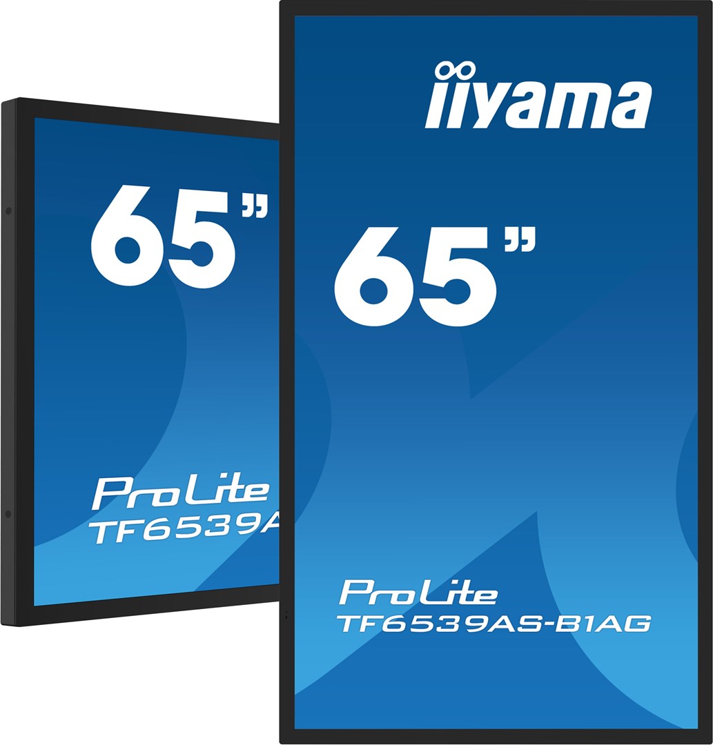 iiyama TF6539AS-B1AG Signage Display Kiosk design 163.8 cm (64.5") LED 435 cd/m² 4K Ultra HD Black Touchscreen Built-in processor Android 11 24/7
