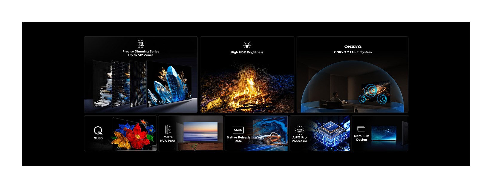 TCL C6K 55" 4K UHD Smart TV Wi-Fi Metallic - Afbeelding 8