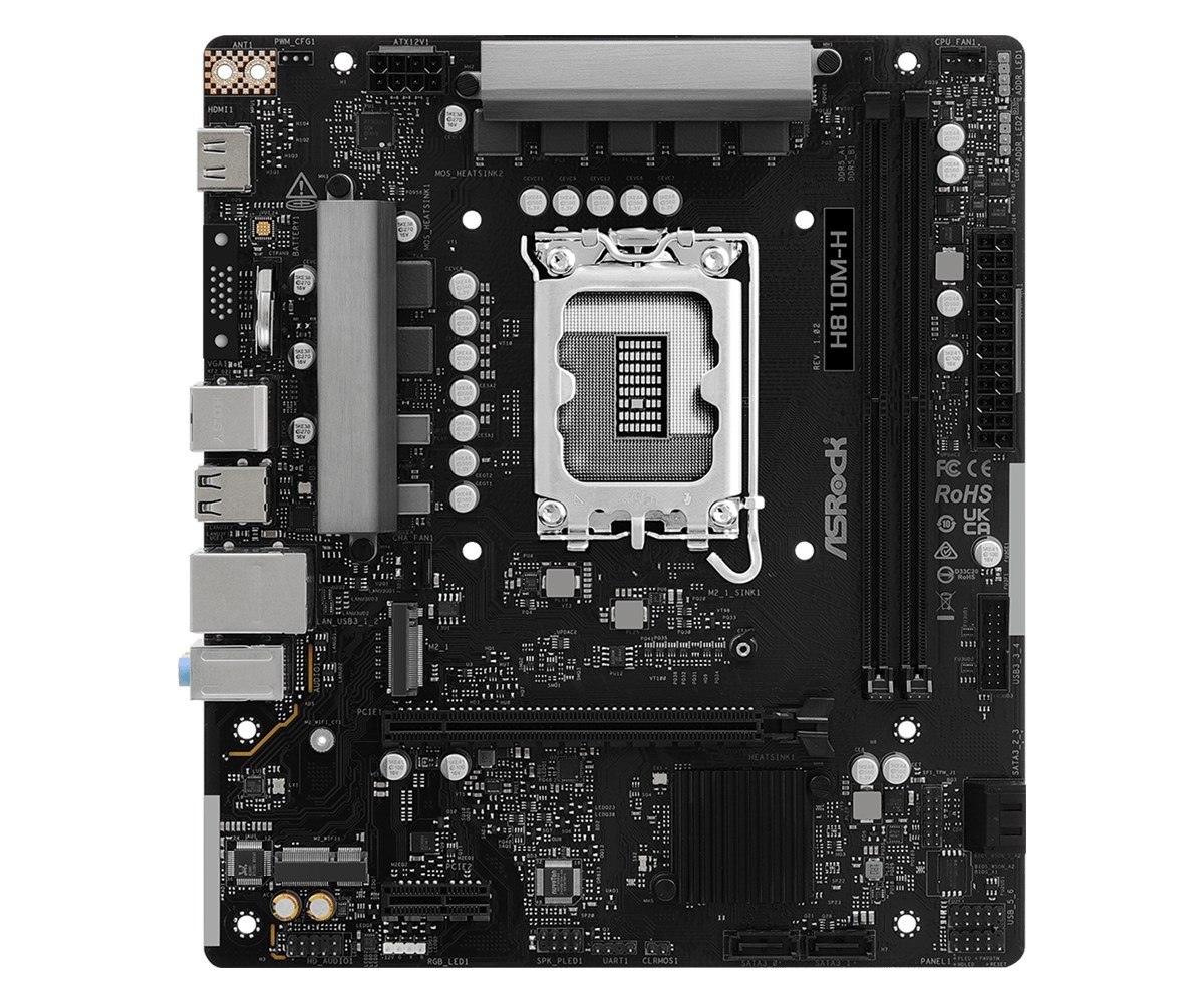 Asrock H810M-H Intel H810 LGA 1851 (Socket V1) micro ATX - Afbeelding 2