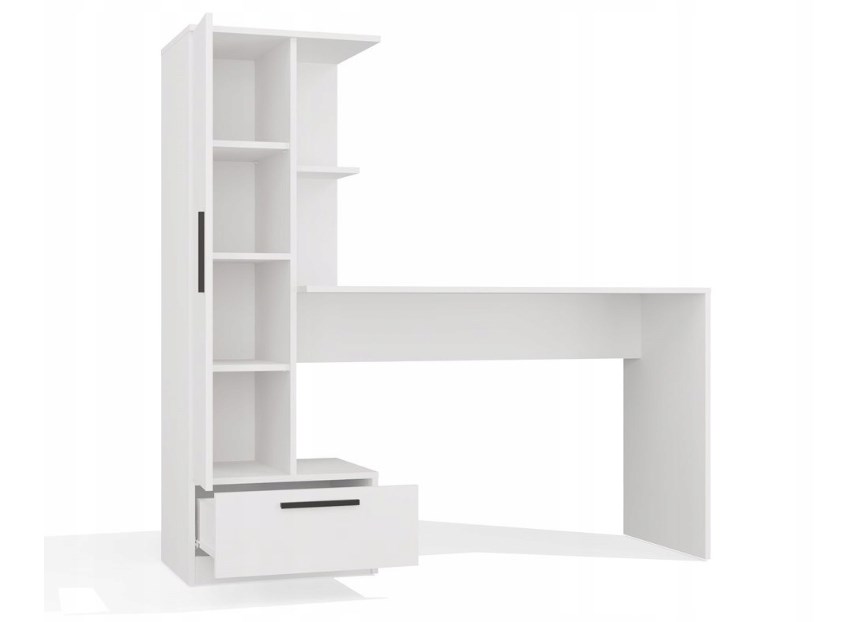 Cosmo Desk + Bookcase Set, White - Afbeelding 5