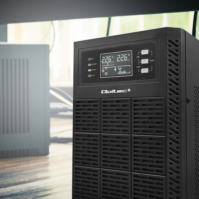 Qoltec 52284 Uninterruptible Power Supply UPS | 10kVA | 10000W | Power factor 1.0 | LCD | EPO | USB | On-line - Afbeelding 10