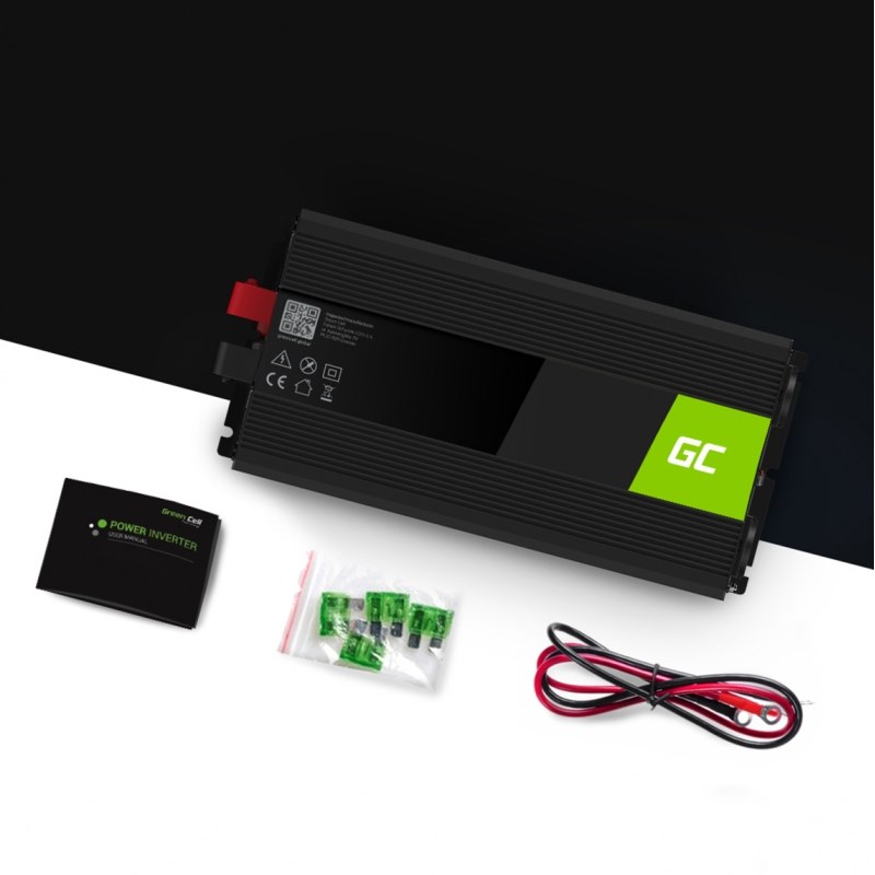 Green Cell INV24 power adapter/inverter Auto 1500 W Black - Afbeelding 2