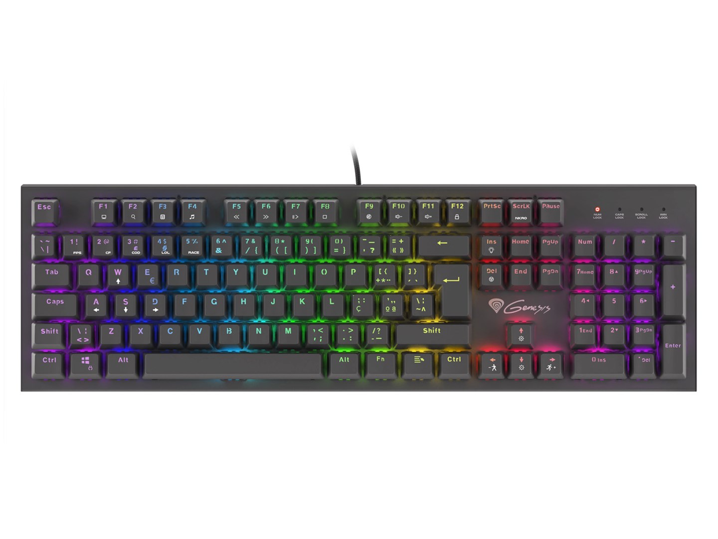 GENESIS THOR 300 keyboard Gaming USB QWERTY Portuguese Black - Afbeelding 9