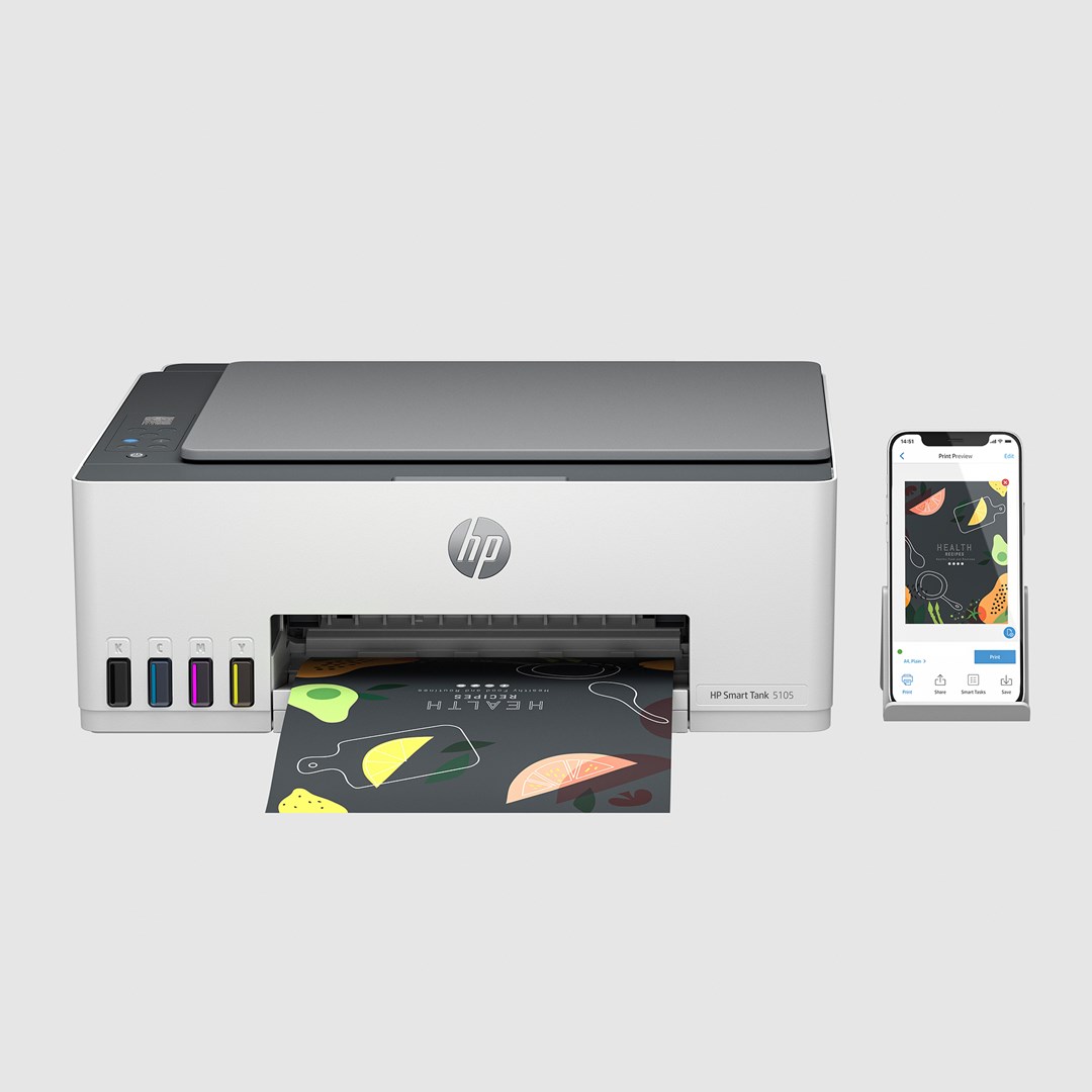 HP Smart Tank 5105 Wireless All-in-One Color Printer, Copier, Scanner - Afbeelding 2