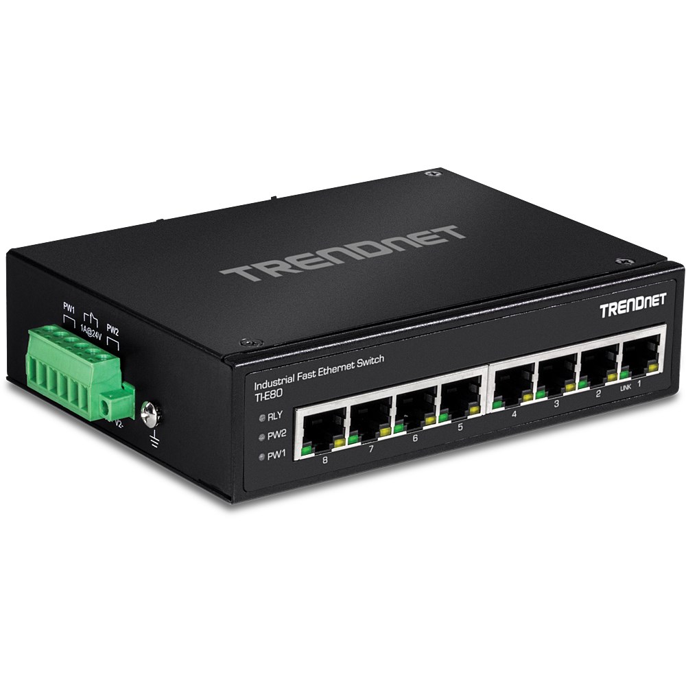 Trendnet TI-E80 network switch Unmanaged Fast Ethernet (10/100) Black - Afbeelding 3