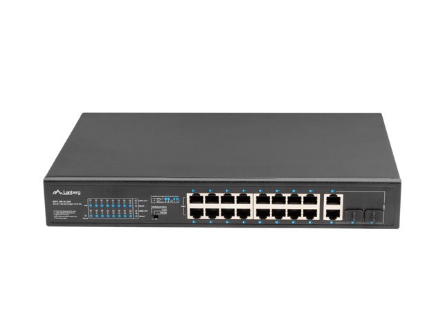 Lanberg Switch rack 19" POE+ 16x 100MB /2X COMBO  GIGABIT ETHERNET 250W