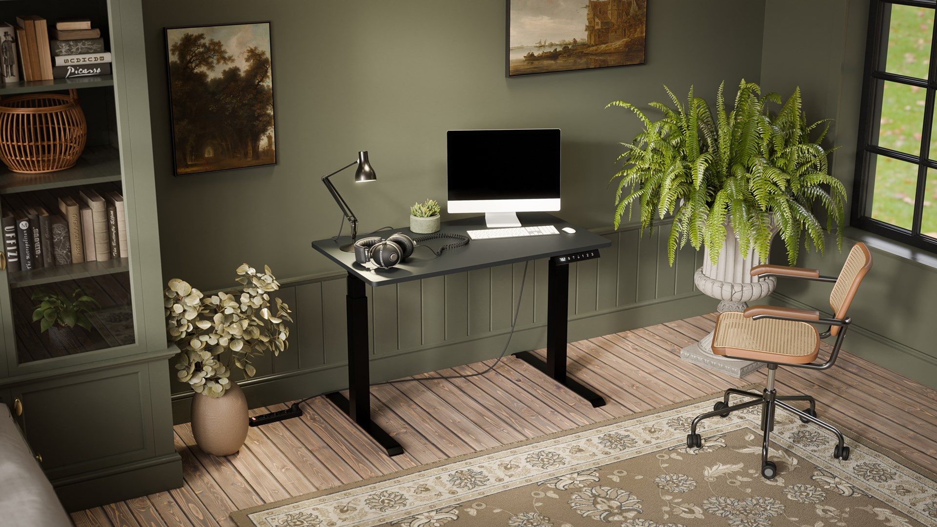 Desk with electric height adjustment MOON 121x67x72-120 black/anthracite - Afbeelding 2