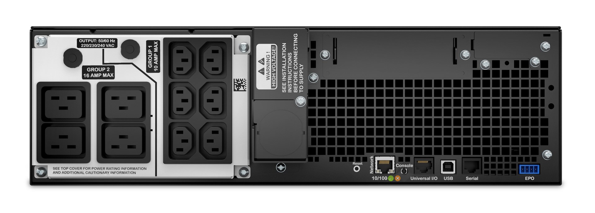 APC Smart-UPS On-Line uninterruptible power supply (UPS) Double-conversion (Online) 5 kVA 4500 W 10 AC outlet(s) - Afbeelding 3